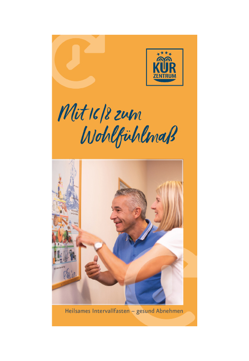 Informationsflyer zu Intervallfasten 16/8 im Kurzentrum Weißenstadt am See 2020