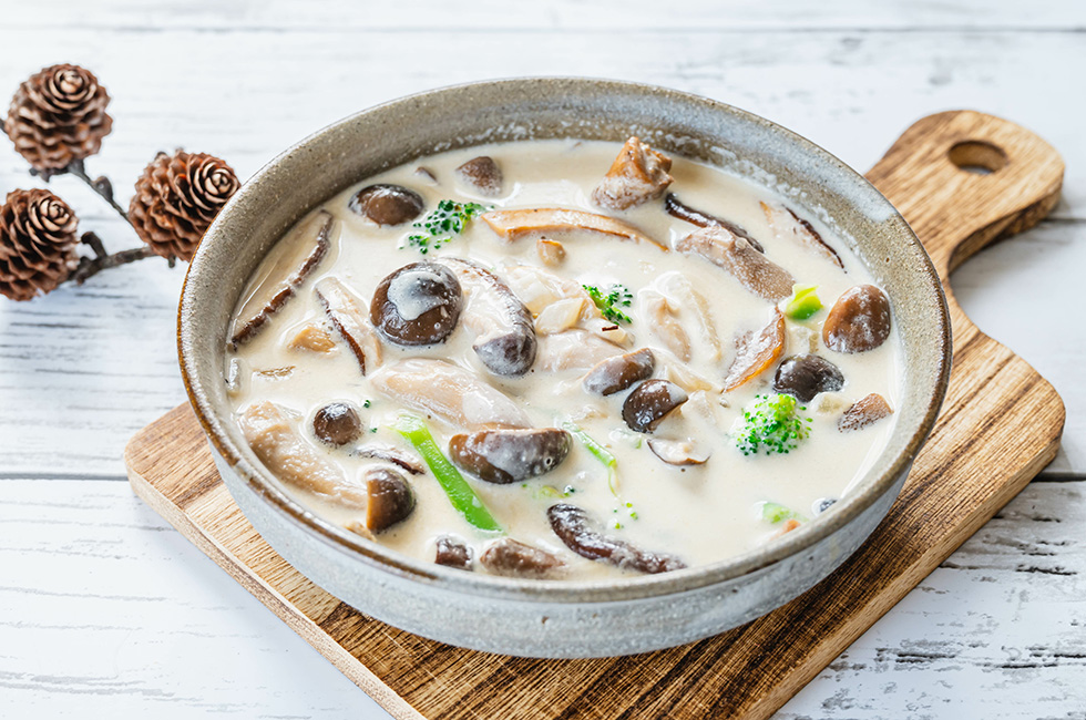 Brokkoli-Pilz-Pfanne mit Buchweizen-Risotto